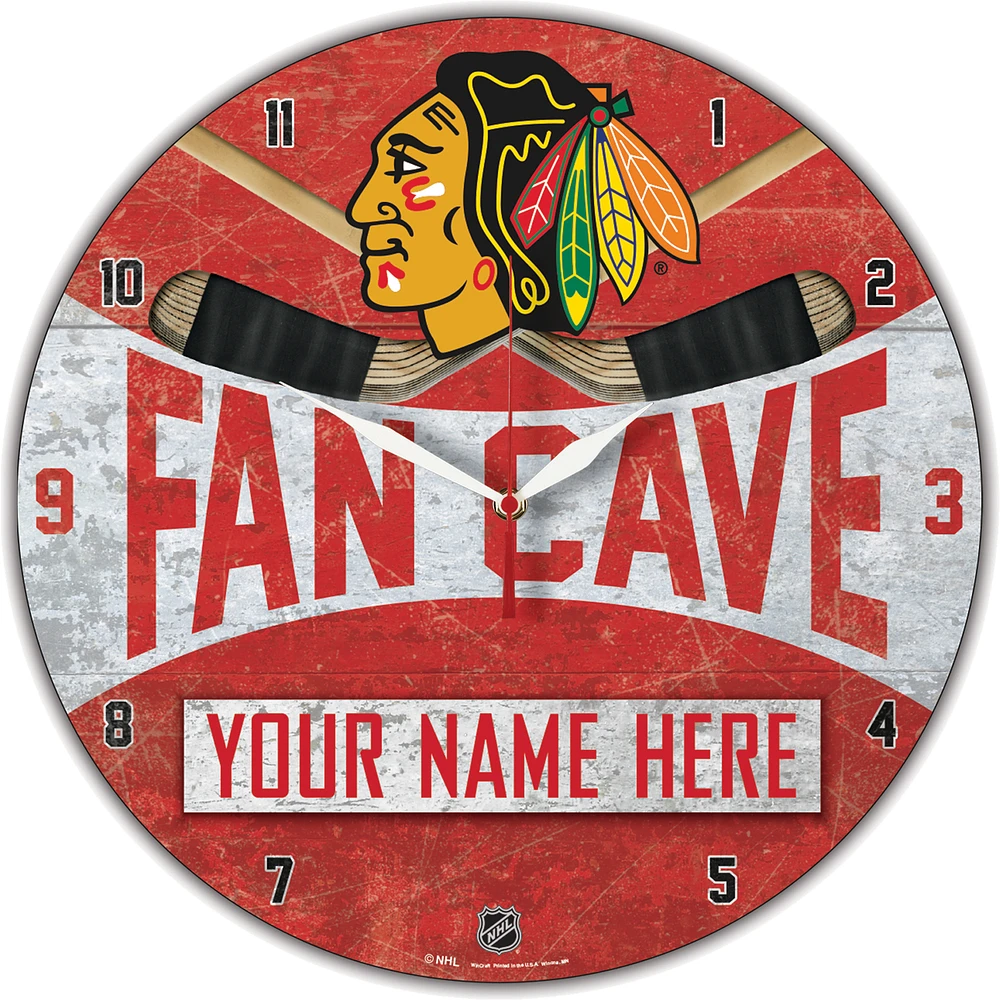 WinCraft Chicago Blackhawks Personalized 14'' Round Wall Clock