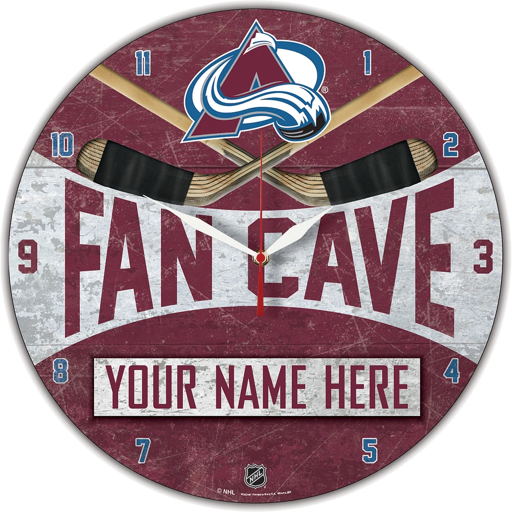 WinCraft Colorado Avalanche Personalized 14'' Round Wall Clock