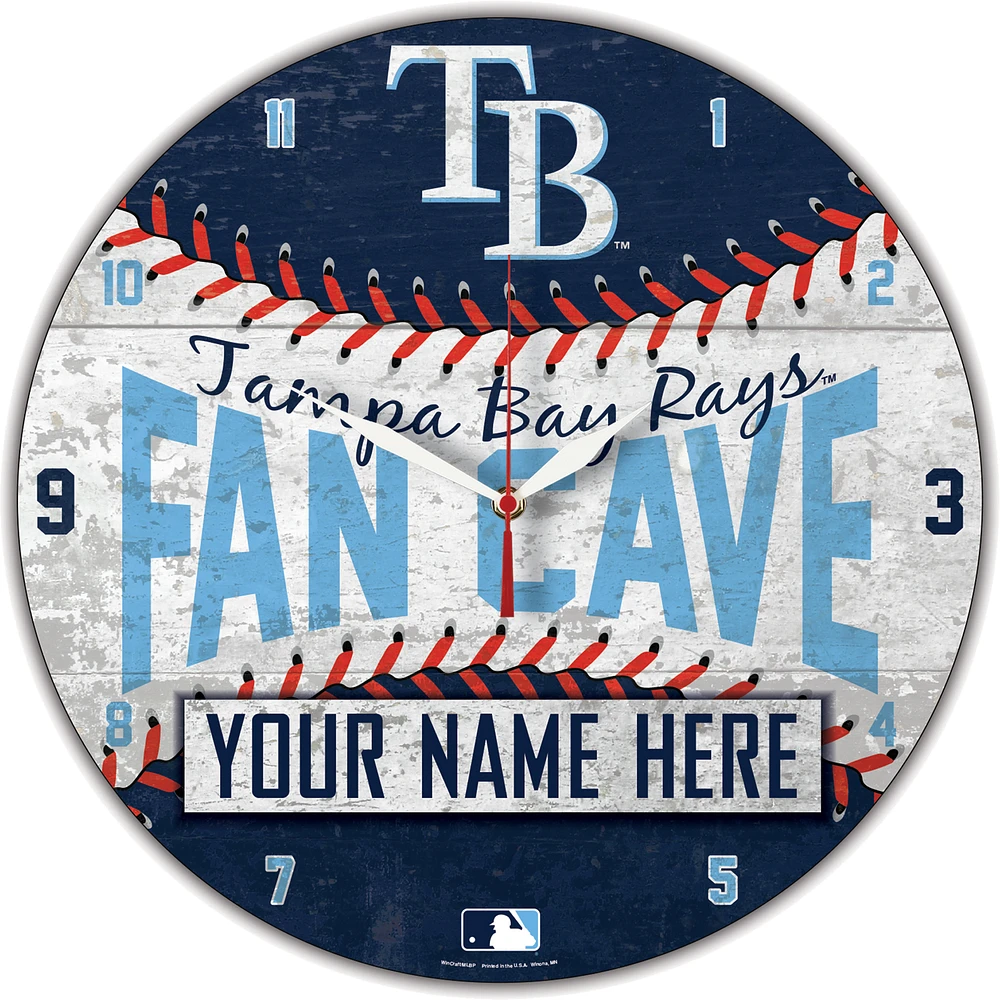 WinCraft Tampa Bay Rays Personalized 14'' Round Wall Clock