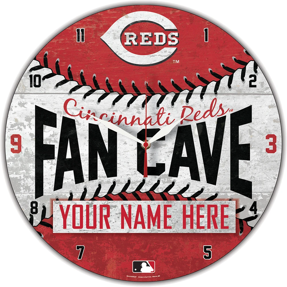 WinCraft Cincinnati Reds Personalized 14'' Round Wall Clock