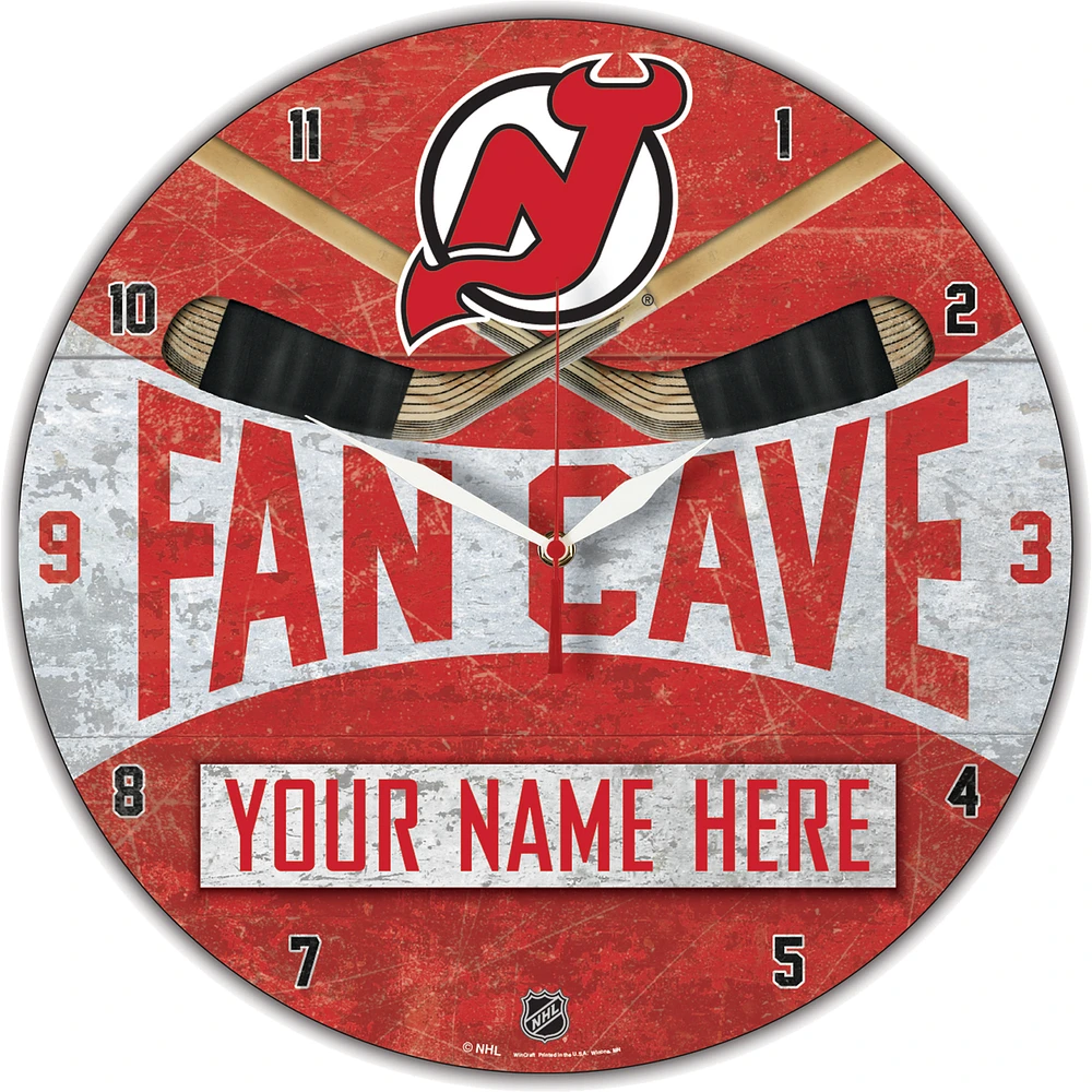 WinCraft New Jersey Devils Personalized 14'' Round Wall Clock