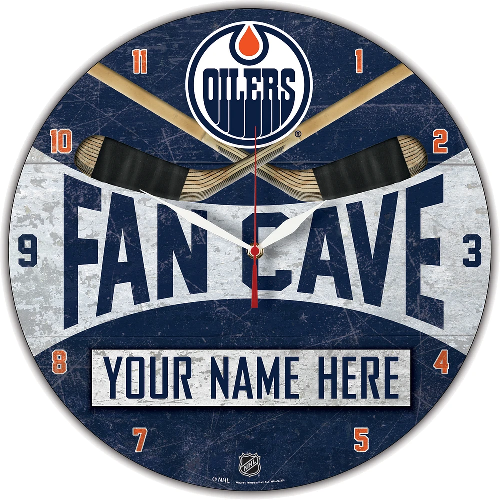 WinCraft Edmonton Oilers Personalized 14'' Round Wall Clock
