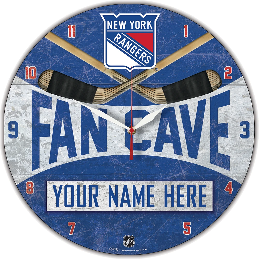WinCraft New York Rangers Personalized 14'' Round Wall Clock