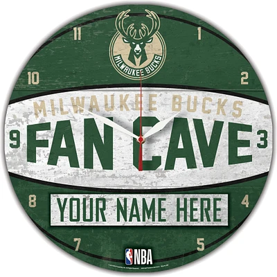 WinCraft Milwaukee Bucks Personalized 14'' Round Wall Clock