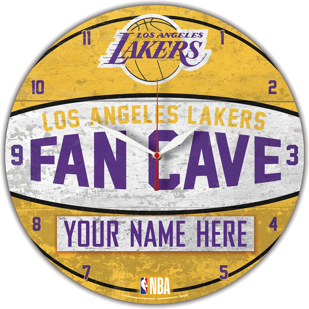 WinCraft Los Angeles Lakers Personalized 14'' Round Wall Clock