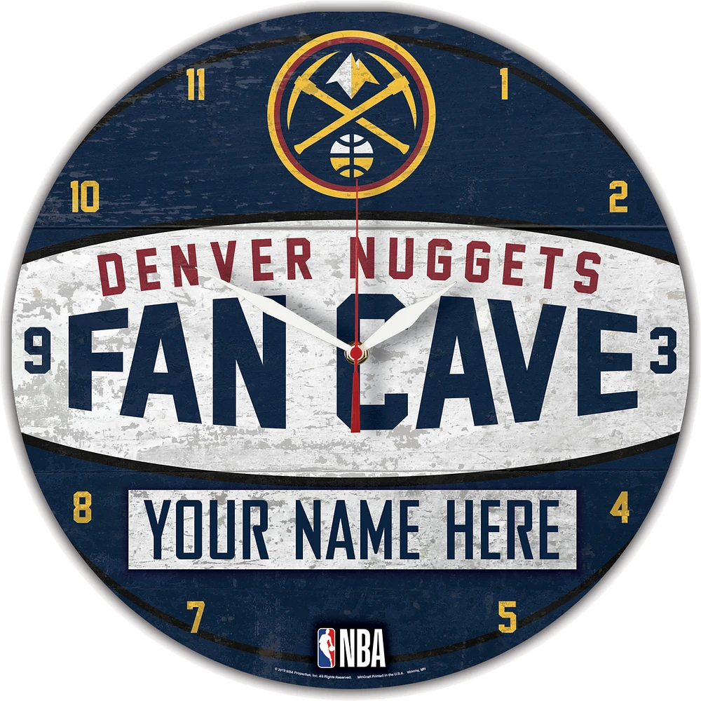 WinCraft Denver Nuggets Personalized 14'' Round Wall Clock