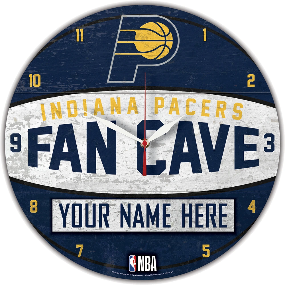 WinCraft Indiana Pacers Personalized 14'' Round Wall Clock