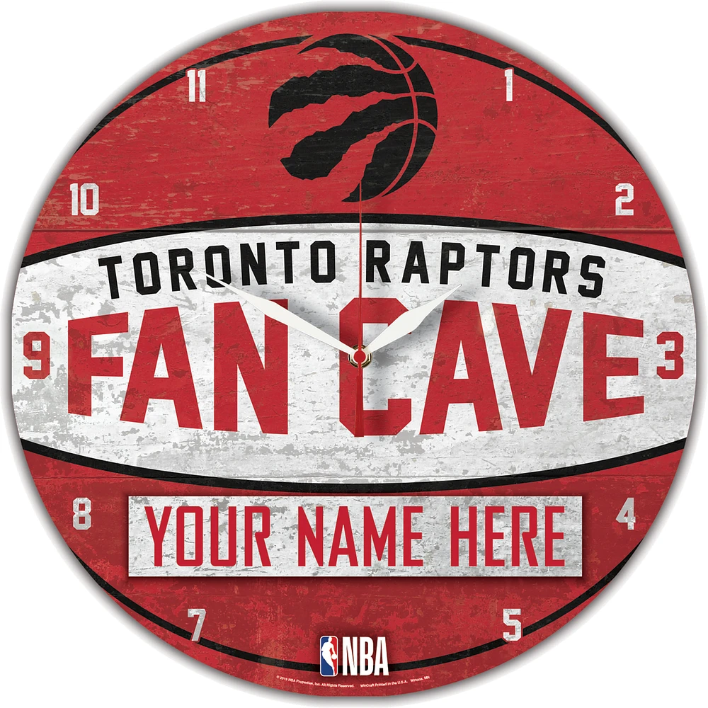 WinCraft Toronto Raptors Personalized 14'' Round Wall Clock