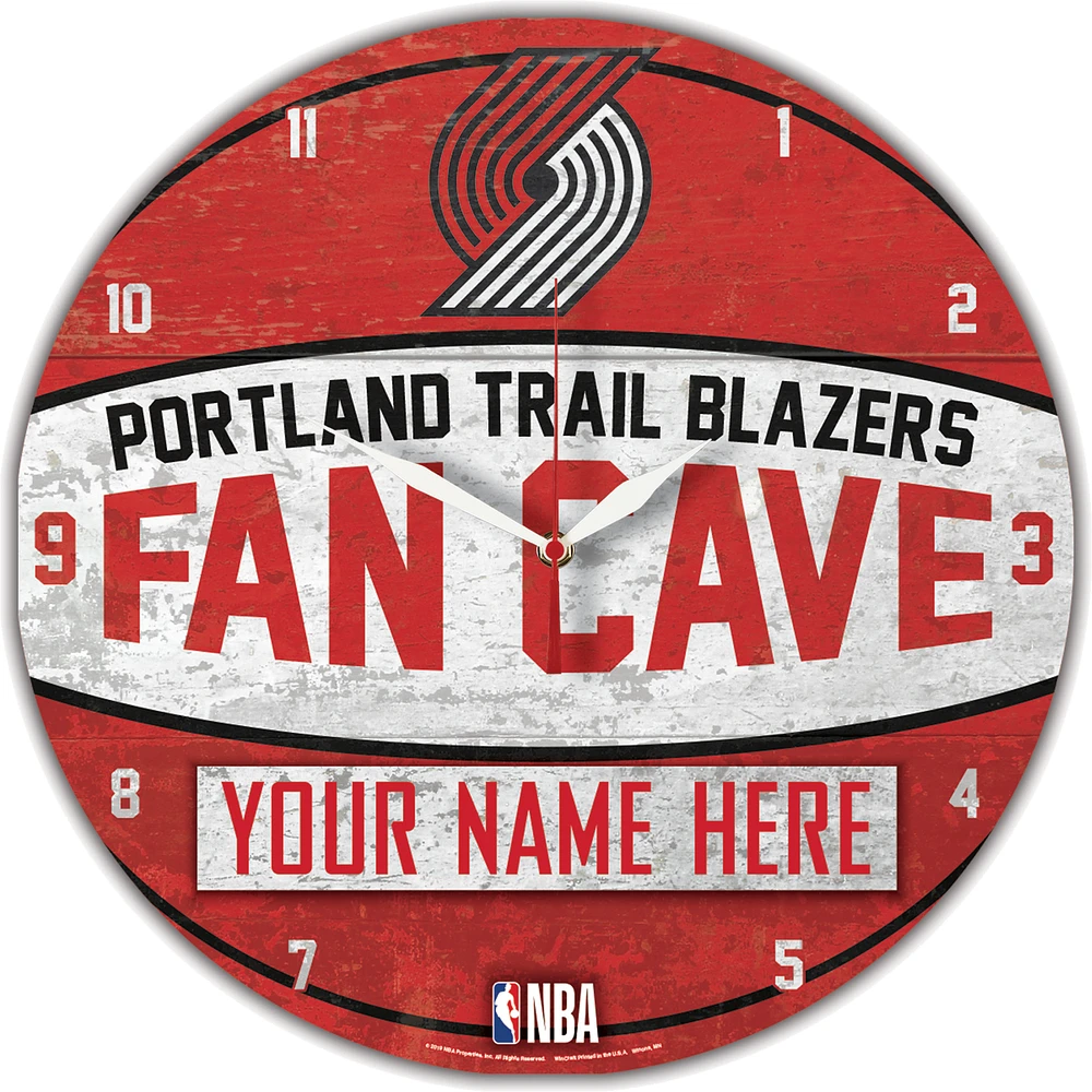 WinCraft Portland Trail Blazers Personalized 14'' Round Wall Clock