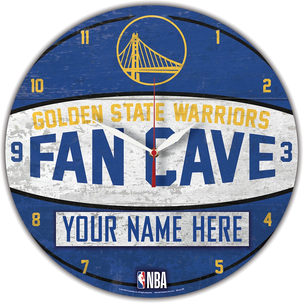 WinCraft Golden State Warriors Personalized 14'' Round Wall Clock