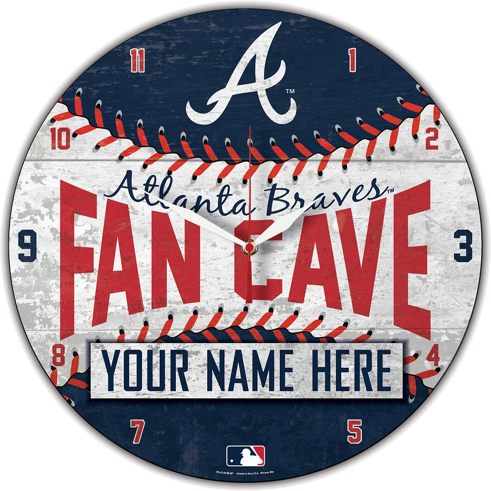 WinCraft Atlanta Braves Personalized 14'' Round Wall Clock