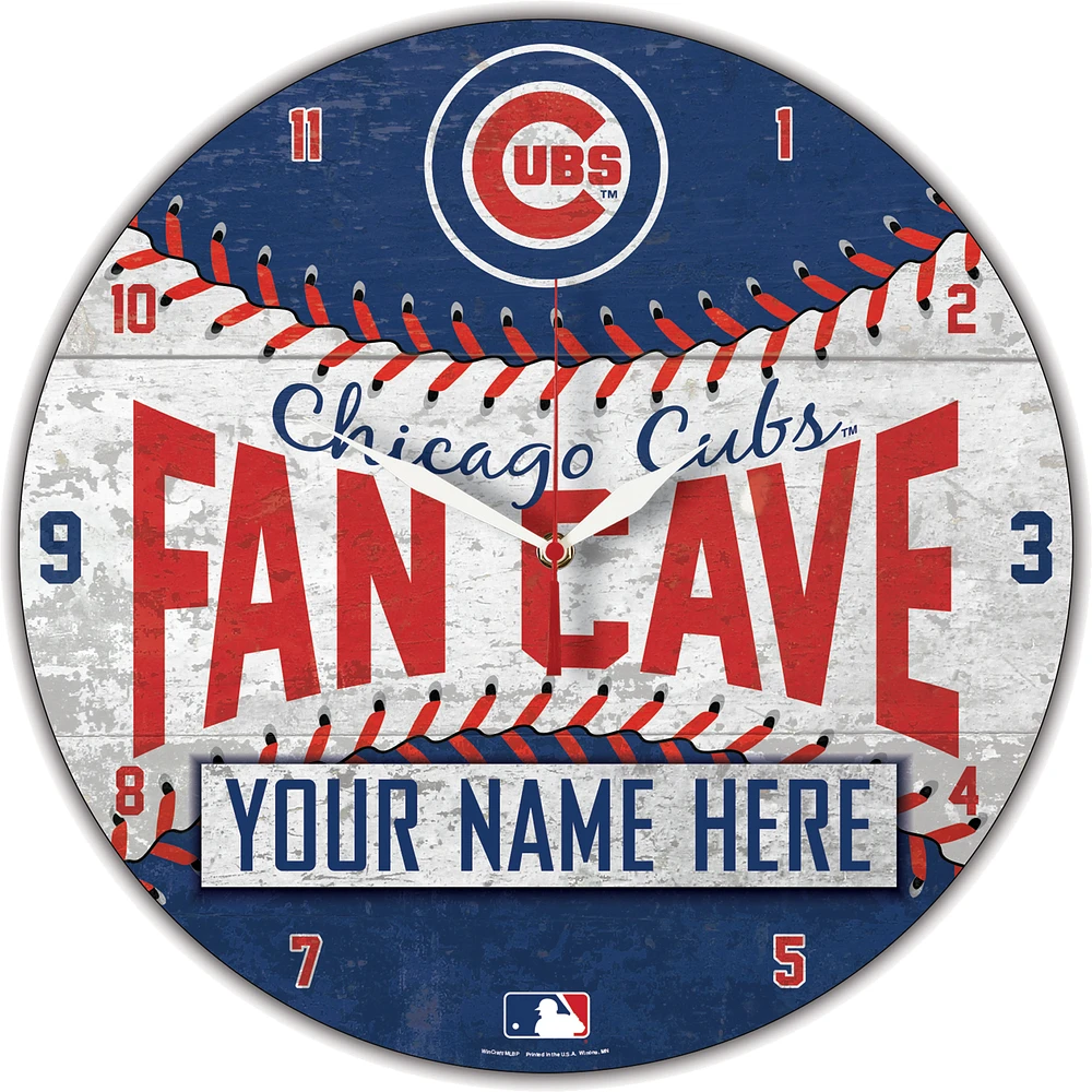 WinCraft Chicago Cubs Personalized 14'' Round Wall Clock