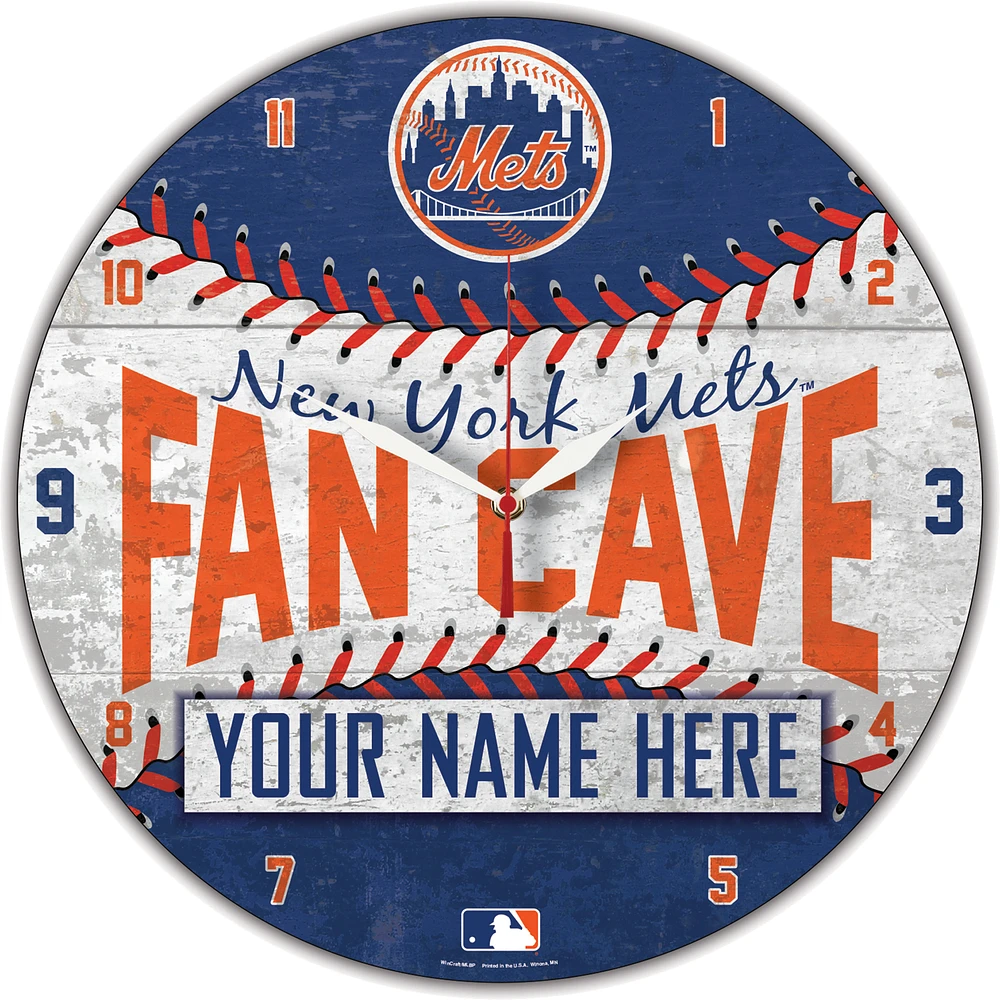 WinCraft New York Mets Personalized 14'' Round Wall Clock