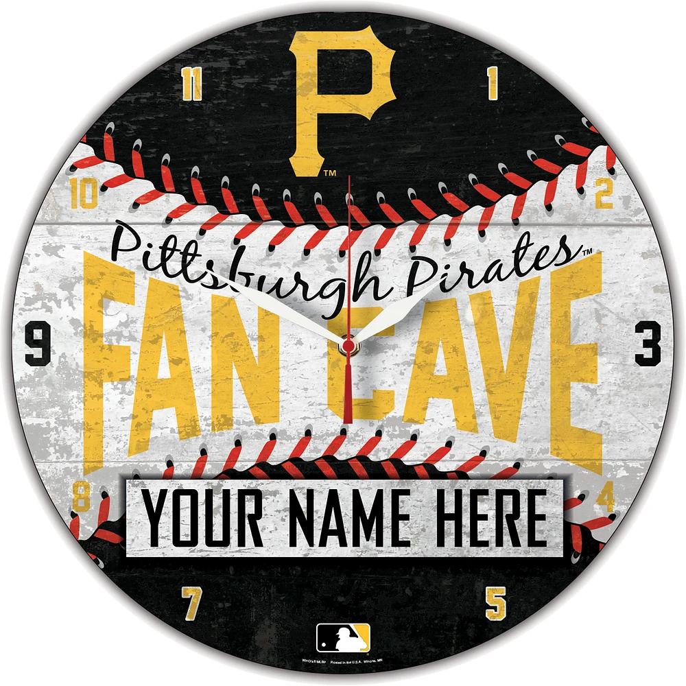 WinCraft Pittsburgh Pirates Personalized 14'' Round Wall Clock