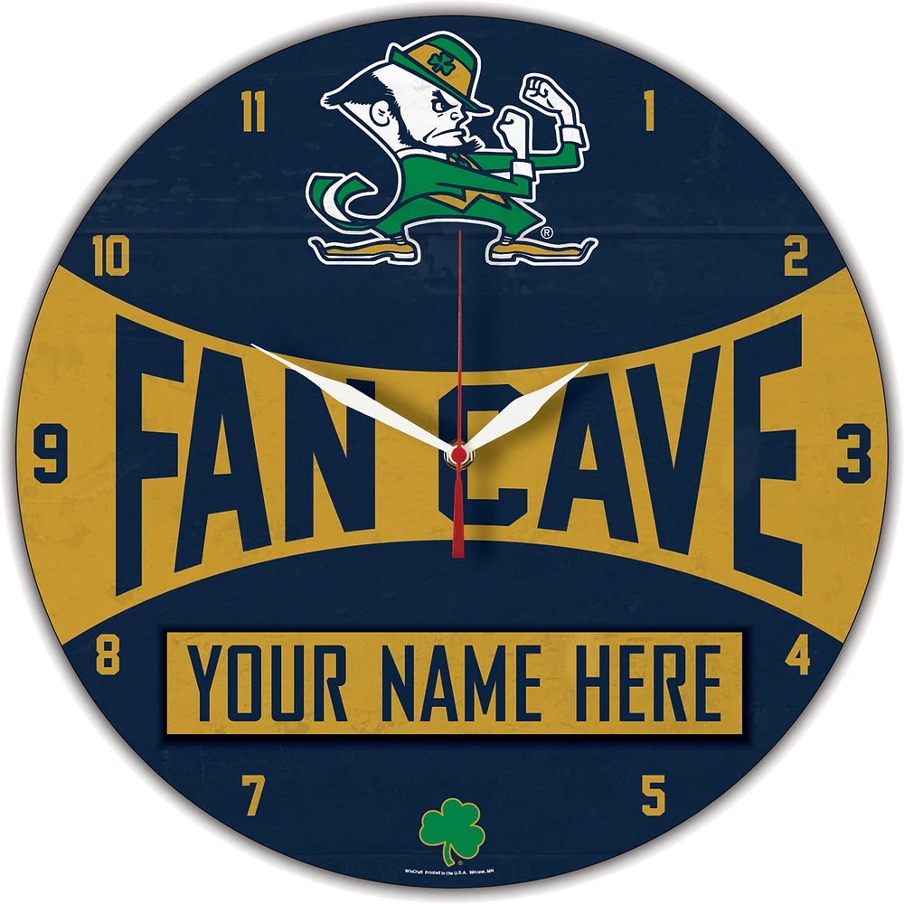 WinCraft Notre Dame Fighting Irish Personalized 14'' Round Wall Clock