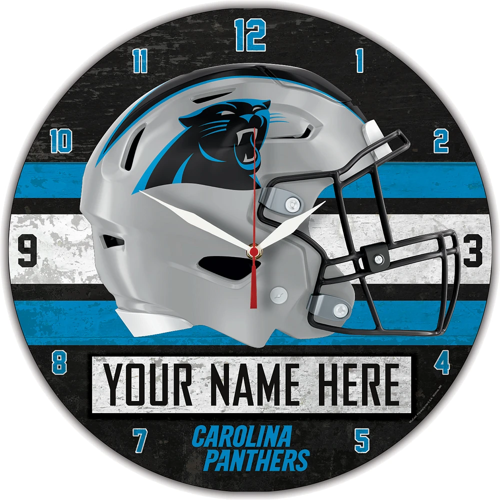 WinCraft Carolina Panthers Personalized 14'' Round Wall Clock
