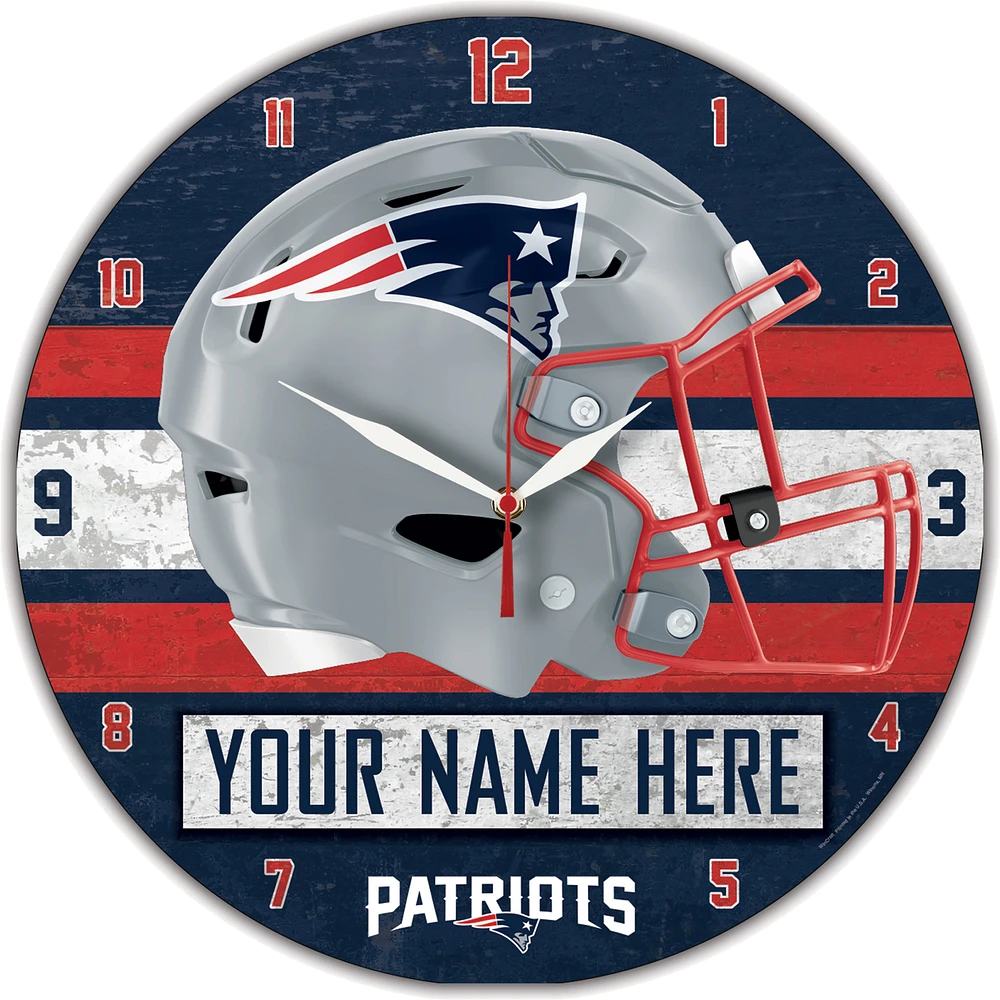 WinCraft New England Patriots Personalized 14'' Round Wall Clock