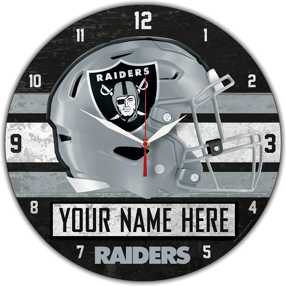 WinCraft Las Vegas Raiders Personalized 14'' Round Wall Clock