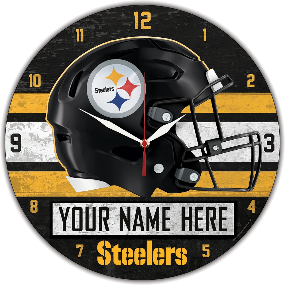 WinCraft Pittsburgh Steelers Personalized 14'' Round Wall Clock