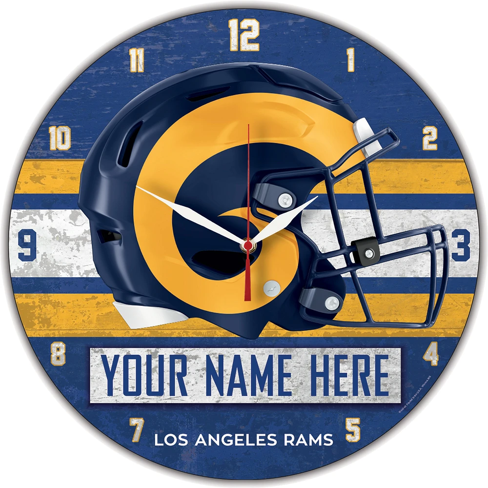 WinCraft Los Angeles Rams Personalized 14'' Round Wall Clock