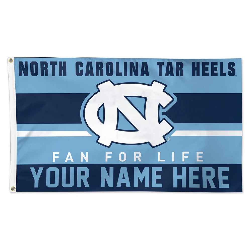 WinCraft North Carolina Tar Heels Personalized 3' x 5' One-Sided Deluxe Flag