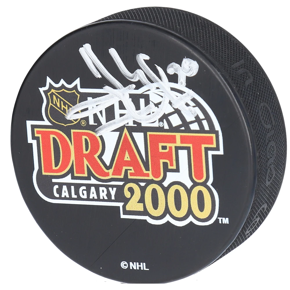 Henrik Lundqvist New York Rangers Autographed 2000 NHL Draft Logo Hockey Puck