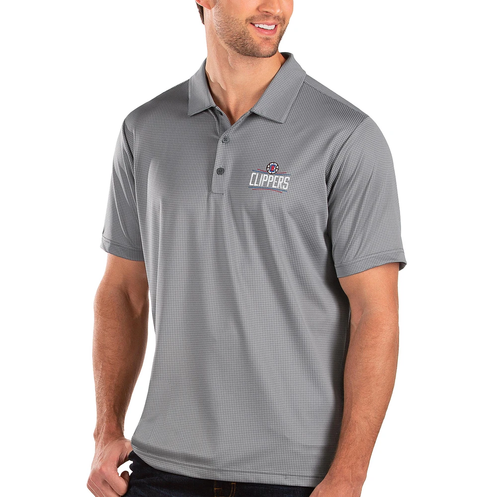 Men's Antigua Charcoal LA Clippers Balance Polo