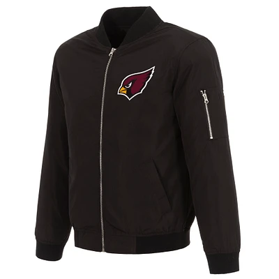 Men's NFL Pro Line by JH Design Black Arizona Cardinals Full-Zip Bomber Lightweight Jacket