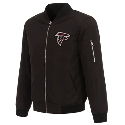Men's NFL Pro Line by JH Design Black Atlanta Falcons Full-Zip Bomber Lightweight Jacket