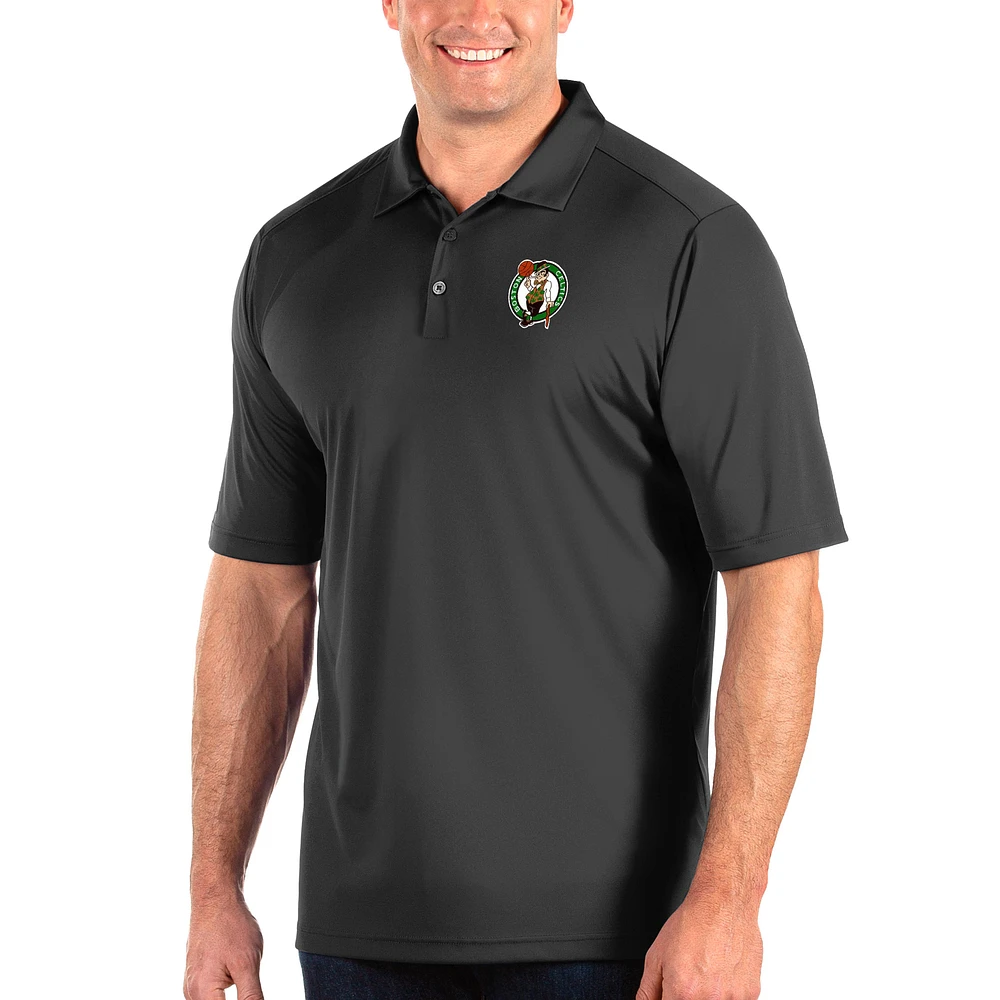 Men's Antigua Charcoal Boston Celtics Big & Tall Tribute Polo