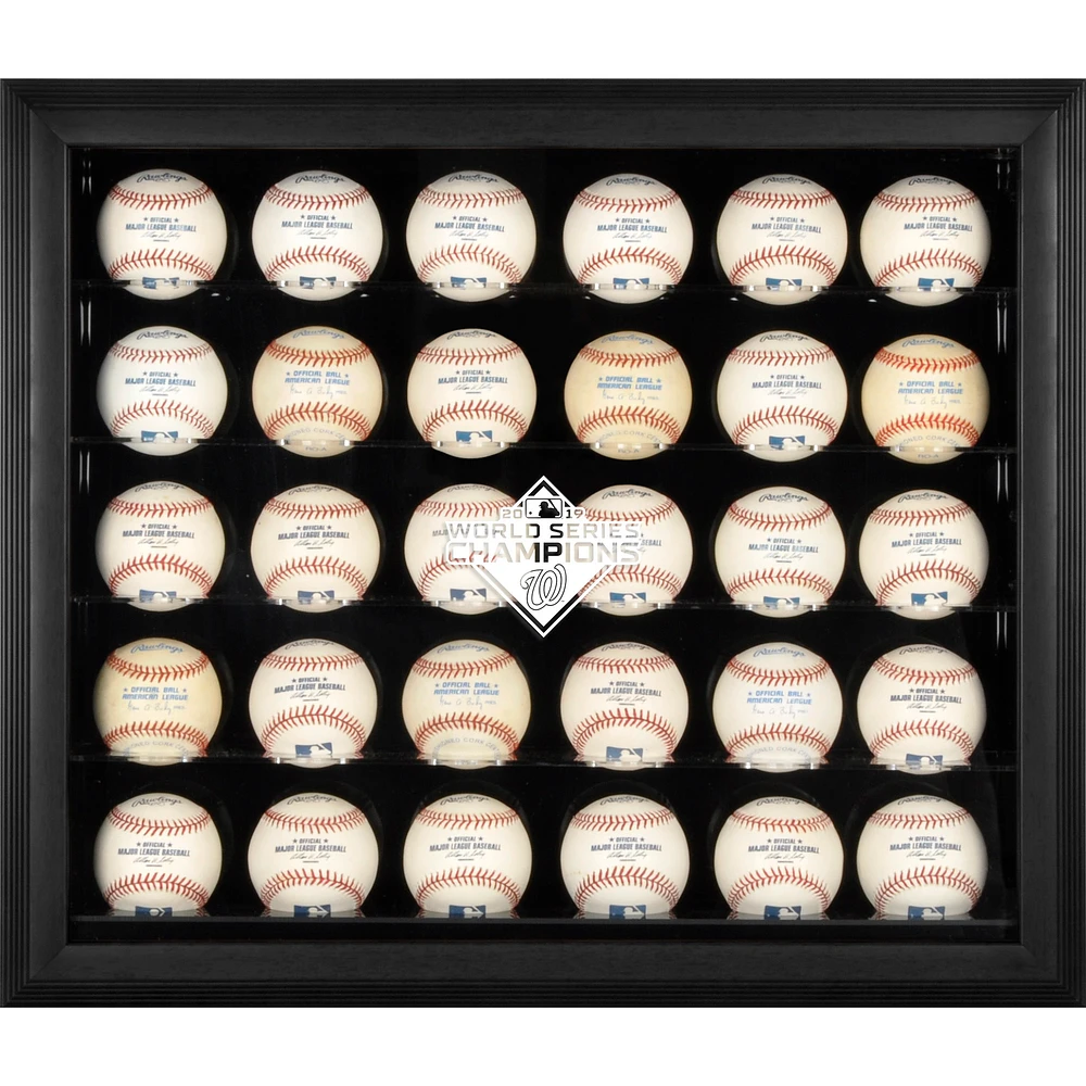 Washington Nationals Black Framed 2019 World Series Champions Logo 30-Baseball Display Case