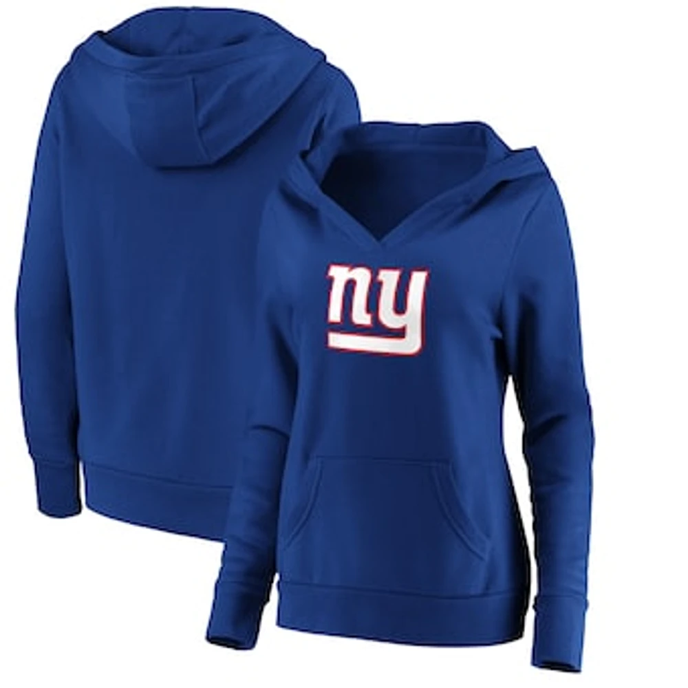 Women's Fanatics Royal New York Giants Primary Team Logo V-Neck Pullover Hoodie