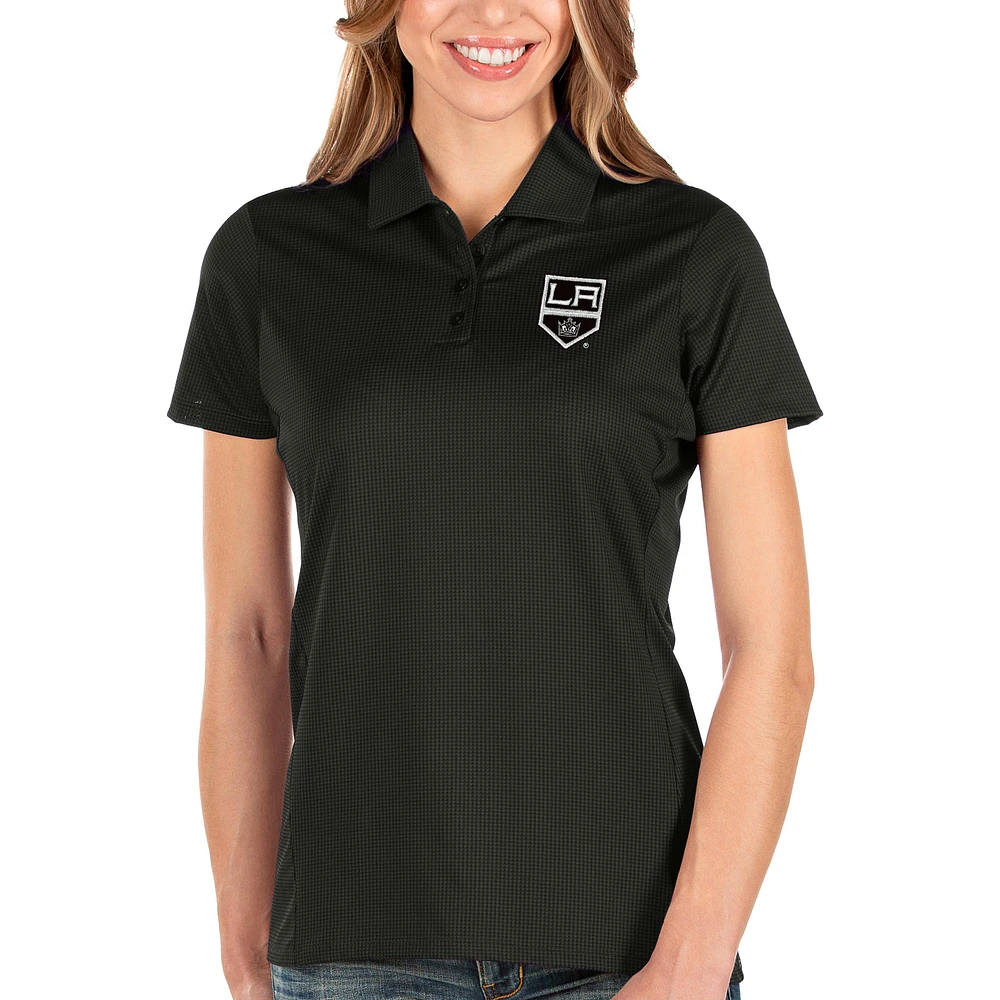 Women's Antigua Black Los Angeles Kings Balance Polo