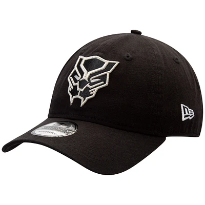 Men's New Era Black Black Panther Classic Logo 9TWENTY Adjustable Hat