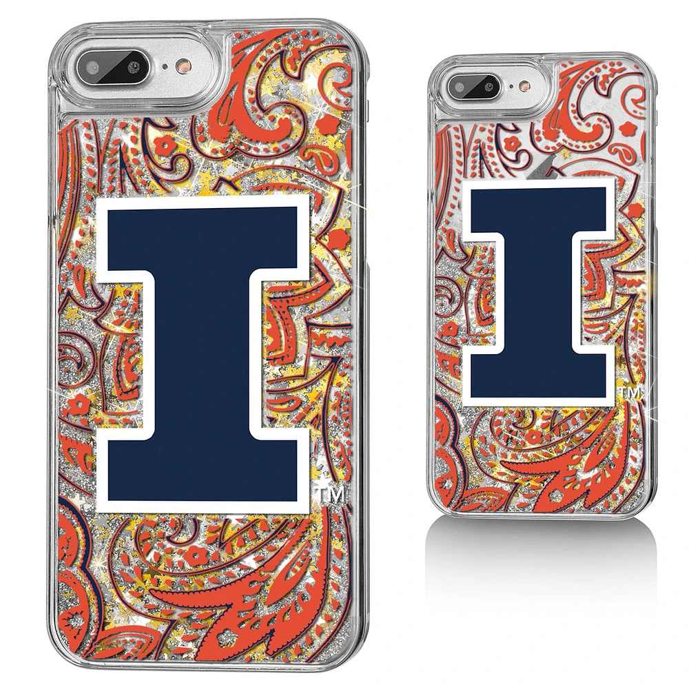 Illinois Fighting Illini iPhone Glitter Paisley Design Case
