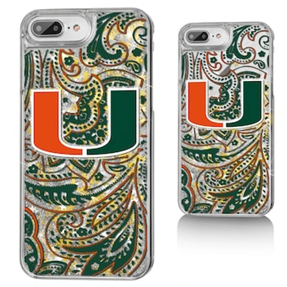 Miami Hurricanes iPhone Glitter Paisley Design Case