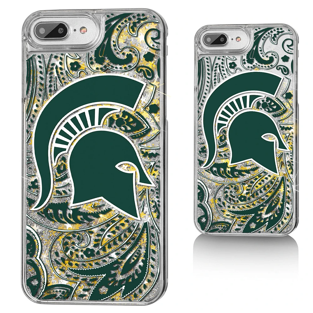 Michigan State Spartans iPhone Glitter Paisley Design Case