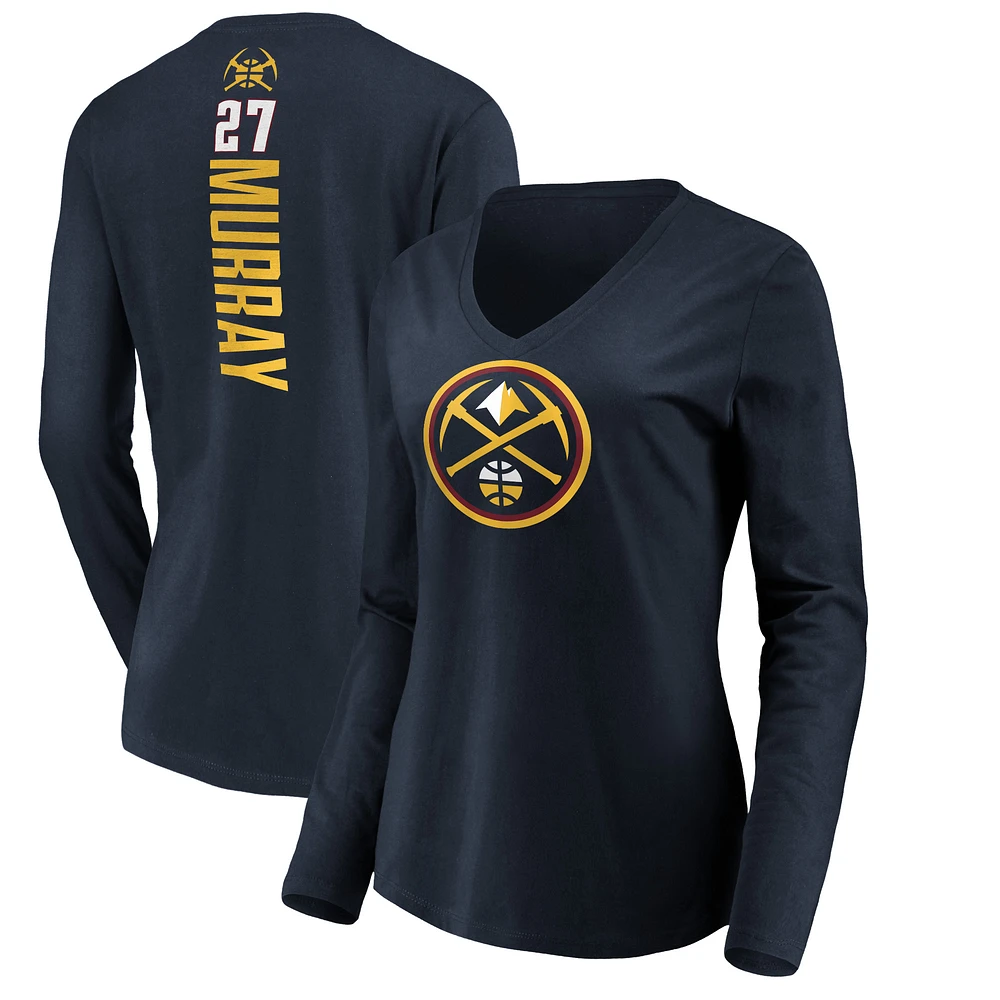 Women's Jamal Murray Navy Denver Nuggets Playmaker Name & Number Long Sleeve T-Shirt
