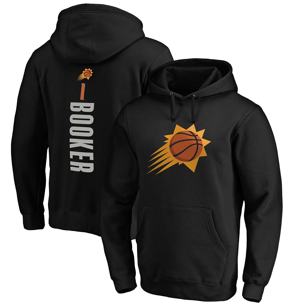 Men's Devin Booker Black Phoenix Suns Playmaker Name & Number Pullover Hoodie
