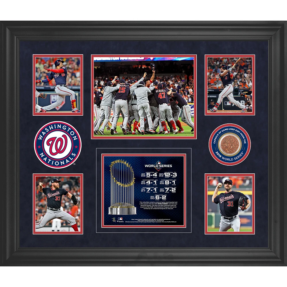 Washington Nationals Framed 2019 World Series Champions Framed 5-Photo Collage with a Capsule of Game-Used World Series Dirt