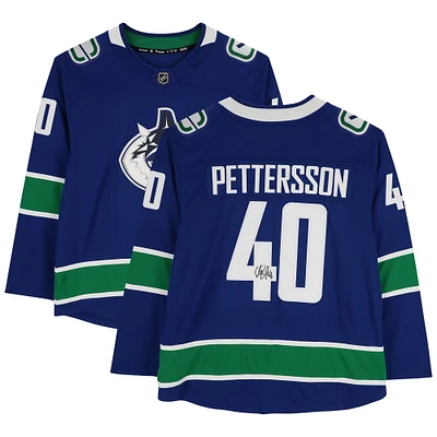 Elias Pettersson Vancouver Canucks Autographed Blue Alternate Fanatics Breakaway Jersey