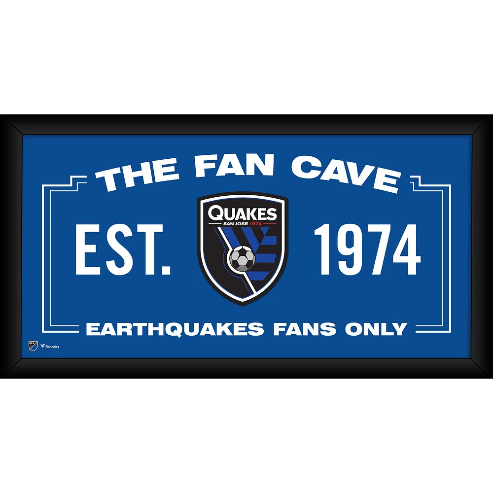 San Jose Earthquakes Framed 10" x 20" Fan Cave Collage