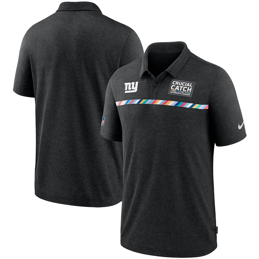 Men's Nike Black New York Giants Crucial Catch Sideline Early Season Polo