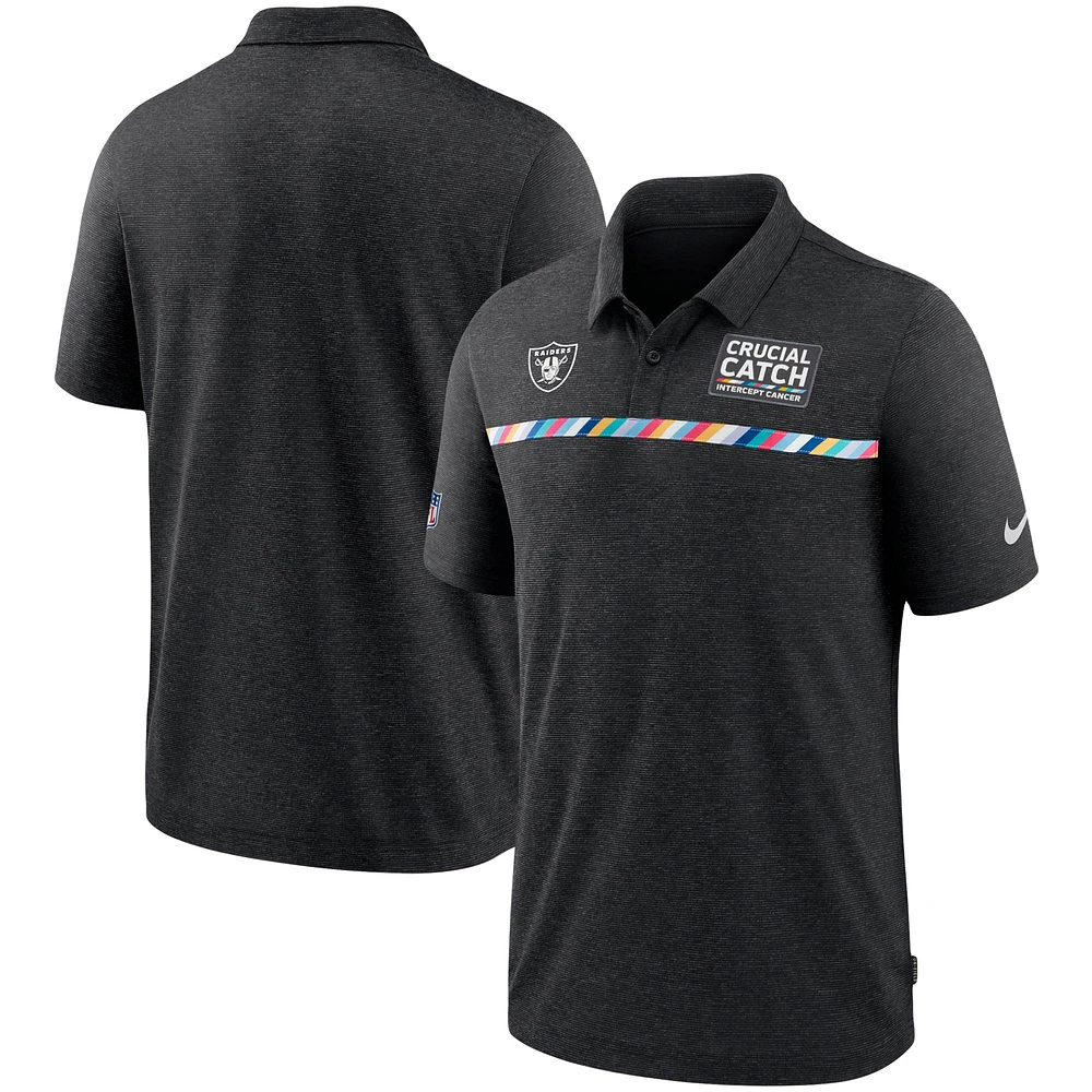 Men's Nike Black Las Vegas Raiders Crucial Catch Sideline Early Season Polo