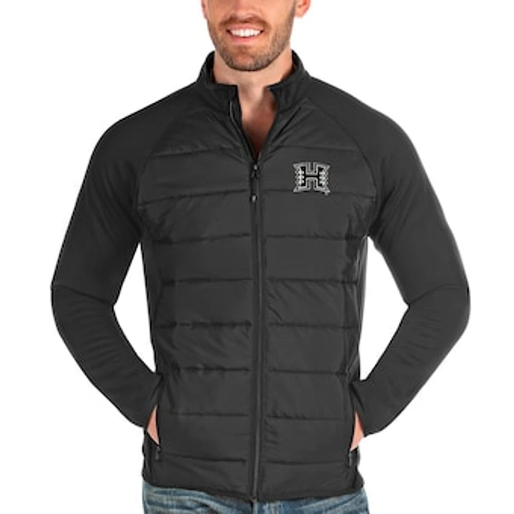 Men's Antigua Charcoal Hawaii Warriors Altitude Full-Zip Jacket
