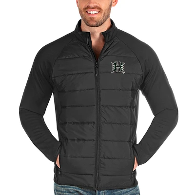 Men's Antigua Charcoal Hawaii Warriors Altitude Full-Zip Jacket