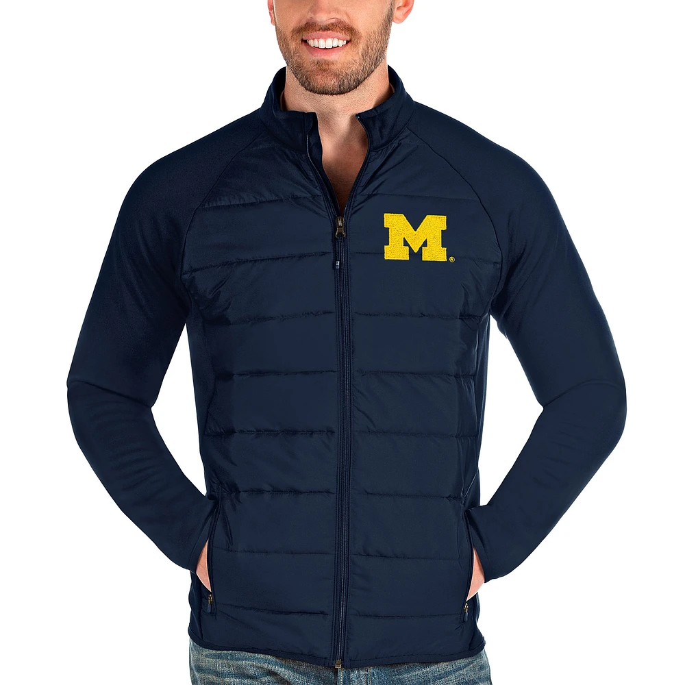 Men's Antigua Navy Michigan Wolverines Altitude Full-Zip Jacket