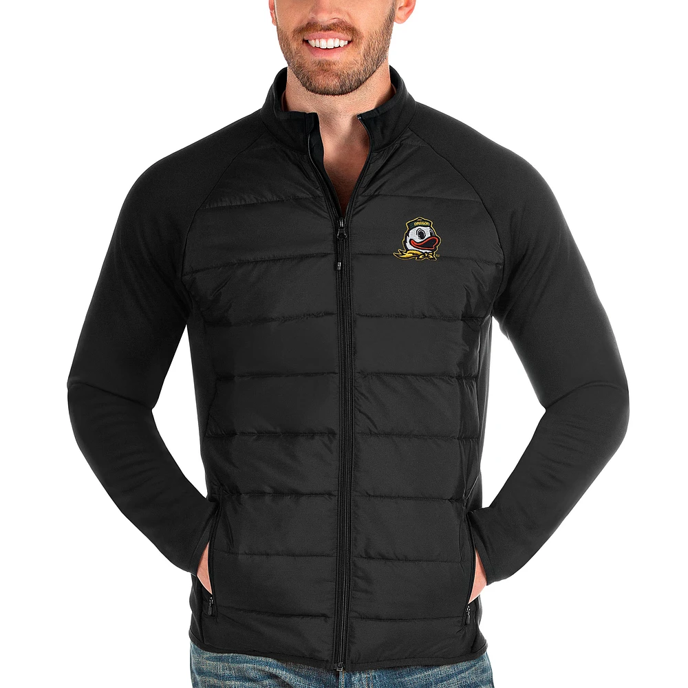 Men's Antigua Black Oregon Ducks Altitude Full-Zip Jacket