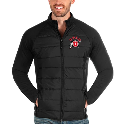 Men's Antigua Black Utah Utes Altitude Full-Zip Jacket