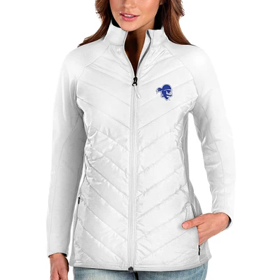 Women's Antigua White Seton Hall Pirates Altitude Full-Zip Puffer Jacket